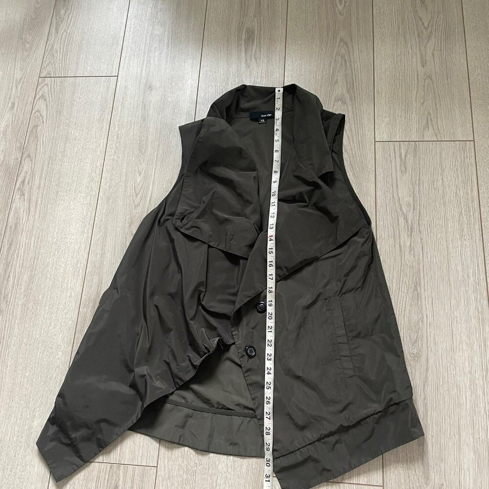 Sun Kim Lagenlook Jenny Vest Ruched Asymmetrical Top Brown Size XS - Picture 5 of 6